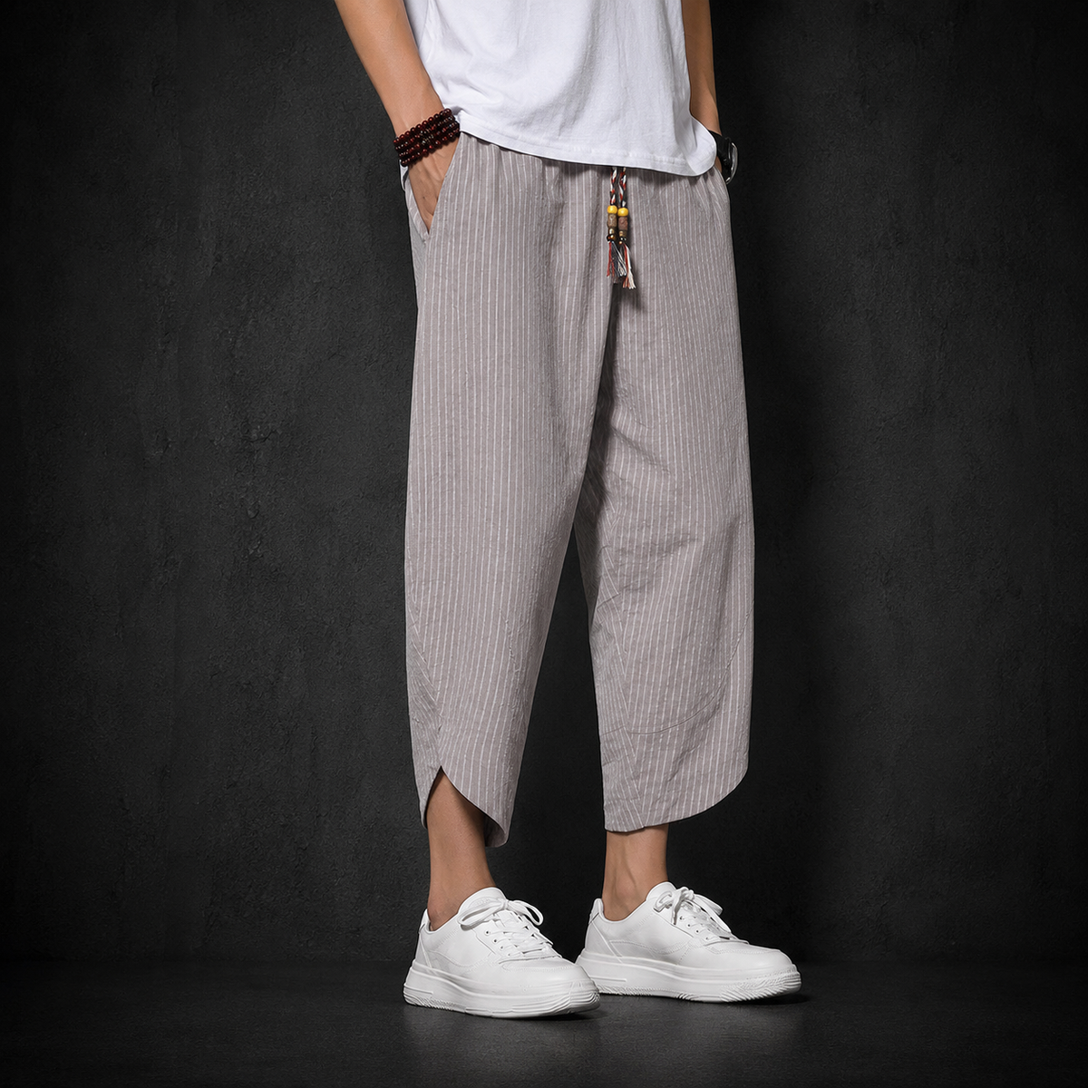 Pantalon Baggy Linen Stripes Premium