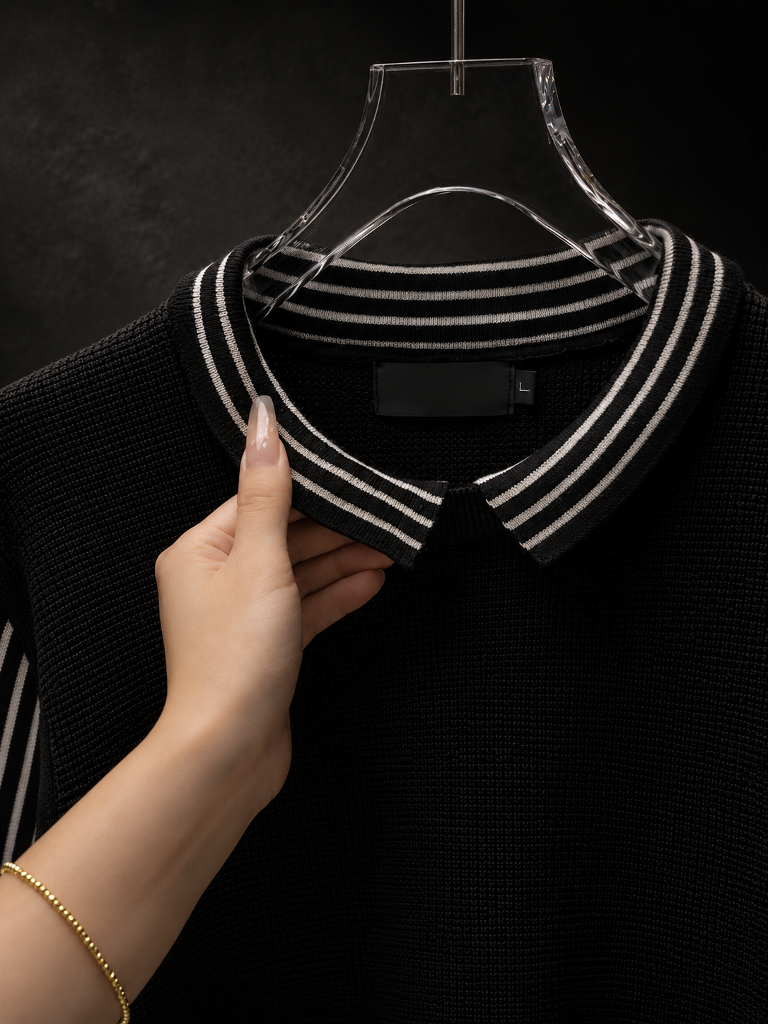 Jersey de Punto para Hombre con Cuello Camisero – Estilo Casual