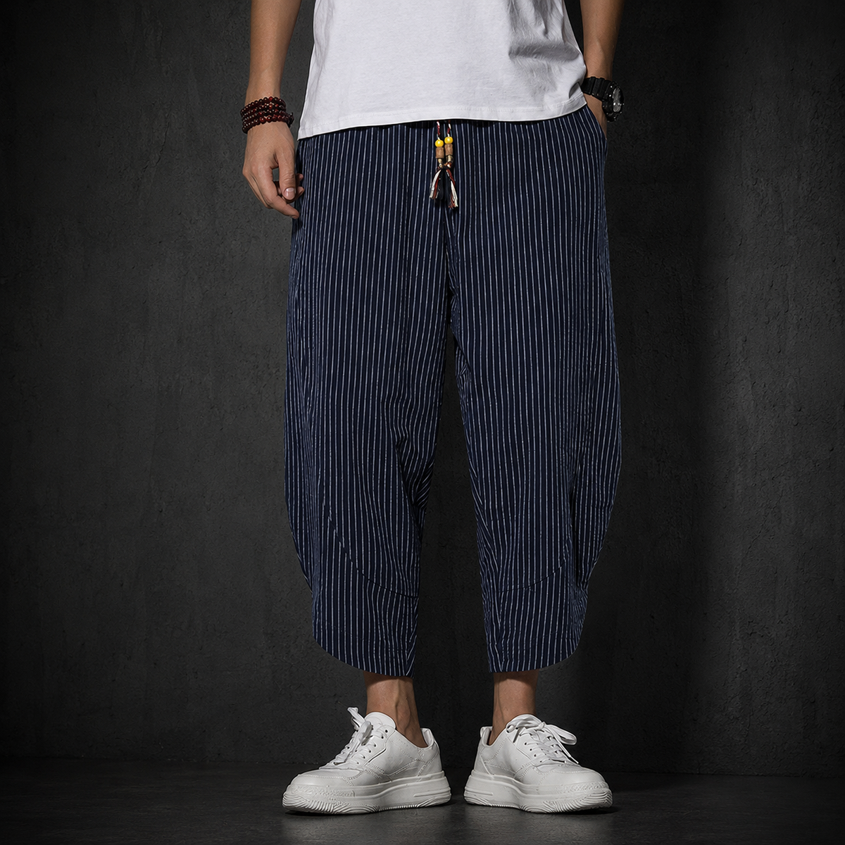 Pantalon Baggy Linen Stripes Premium