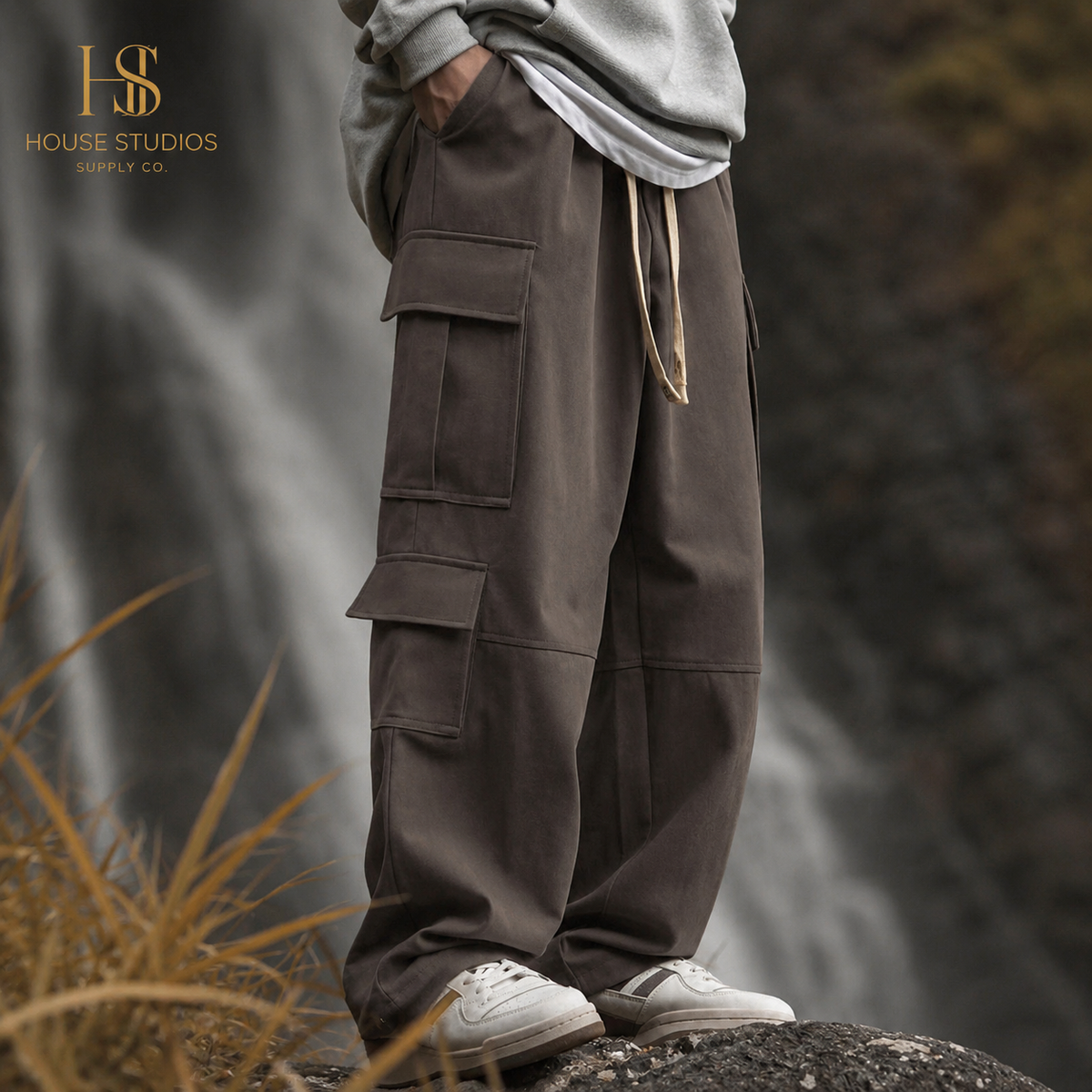 Pantalón Cargo Utility Holgado Multi-Bolsillo