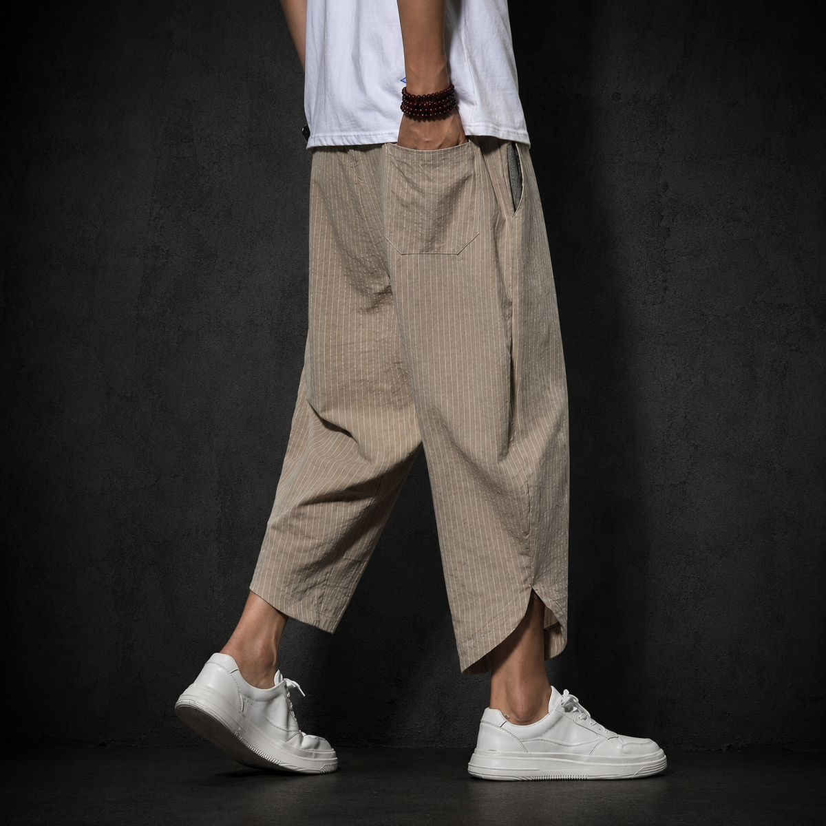 Pantalon Baggy Linen Stripes Premium
